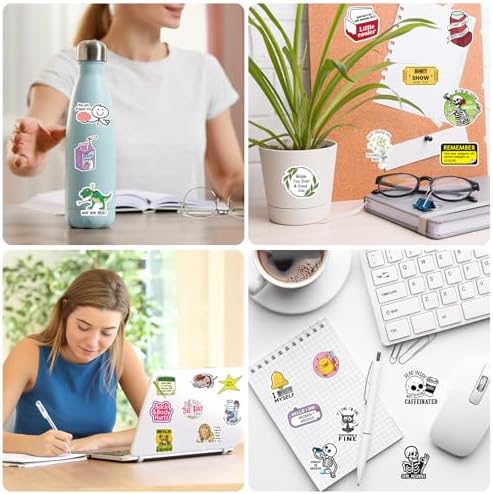 400 Pcs Funny Stickers for Adults Funny Waterproof Water Bottles Stickers Pack for Laptop, Bumper, Phone, Hard Hats, Wall, Window Decals Decors, 50 Styles