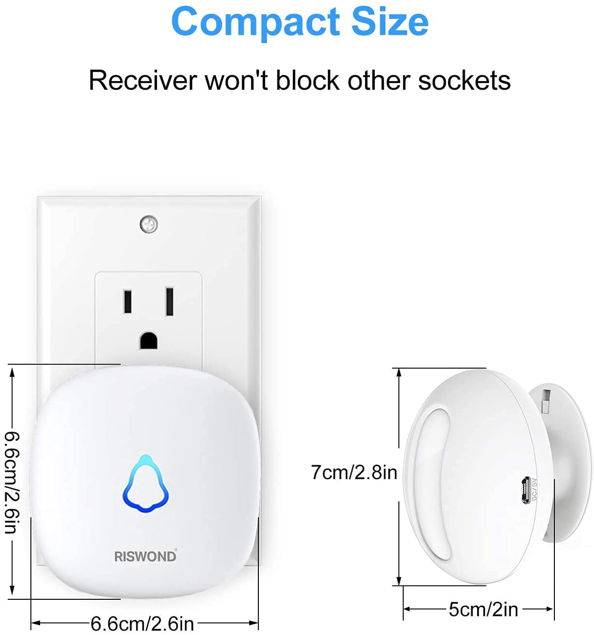 Wireless Motion Sensor Door Chime: Business Entry Doorbell Indoor Motion Detector Buzzer (500Ft Range, 32 Tunes, 5 Level Volume) Store Entrance Alert Bell Bed Alarm for Elderly Dementia Patients