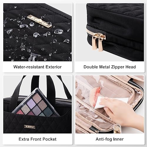 Everfun Hanging Travel Toiletry Bag for Women Traveling With Leakproof Compartment Makeup Cosmetic Organizer Dopp Kit Travel Accessories Essentials Must Have