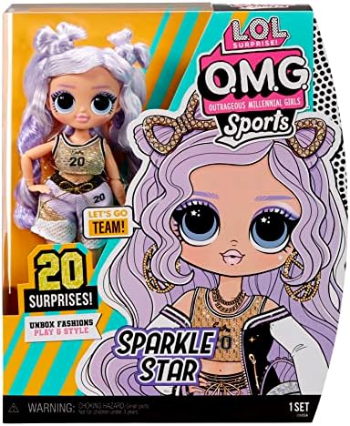 L.O.L. Surprise! OMG Sports Fashion Doll Sparkle Star with 20 Surprises Including GoSporty-Chic Fashion Outfit and Accessories, Holiday Toy Playset, Great Gift for Kids Girls Boys 4 5 6+ Years