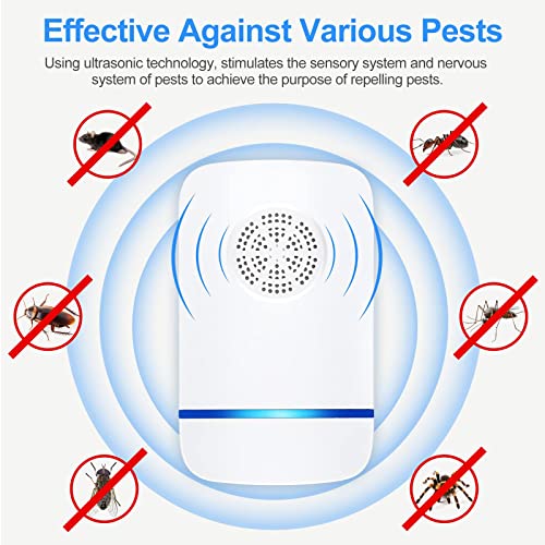TIMIROYA Ultrasonic Pest Repeller Plug in, 6 Pack Indoor Pest Repeller for Insects Roaches Mouse Rodents Mosquitoes