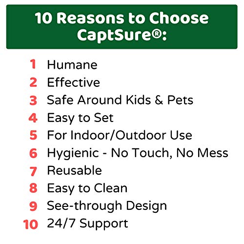 CaptSure 2-Pack Humane Mouse Traps Indoor for Home - Catch and Release, Small Live Mice Traps for House Indoor & Outdoor - Reusable Catcher & No Kill Traps for Rodent/Voles/Hamsters/Moles