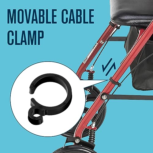 FVRITO 2 Pack Brake Handle Assembly Replacement for Rolling Walker Transport Wheelchair Mobility Knee Walkers Medline Lumex 4-Wheel Folding Drive Rollator Senior Medical Accessories with 41'' Cable