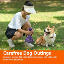 Load image into Gallery viewer, Amazon Basics Premium Lavender Scented Standard Dog Waste Bags, 900 bags,15 Count (Pack of 60)