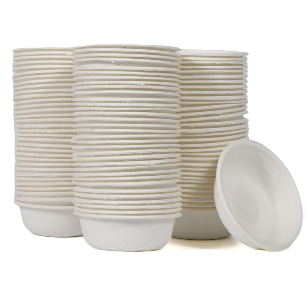WOLEDOE 100Pcs Biodegradable Crested Gecko Food Cups, 1oz Reptile Feeding Dish