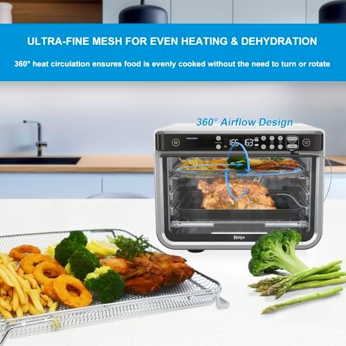 Air Fryer Oven Basket, Replacement Stainless Steel Baking Trays for Ninja Foodi DT201 DT251 10-in-1 Smart XL Air Fryer Oven, Mesh Dehydrating Basket Accessories