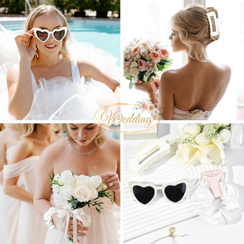 Bridal Shower Gifts for Women Bride To Be Gift Set Bride Hair Clip Claw Clip Accessories Bride Hair Scrunchie Bride Sunglasses Bachelorette Party Wedding Gifts