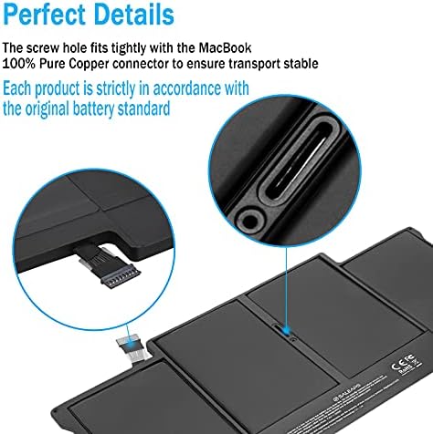 A1466 Replacement Battery for MacBook Air 13 inch 2017, Early 2015 Early 2014, Mid 2013 Mid 2012 Mid 2011, Late 2010 7200mAh 7.6V Fits A1369 A1405 A1496 A1377