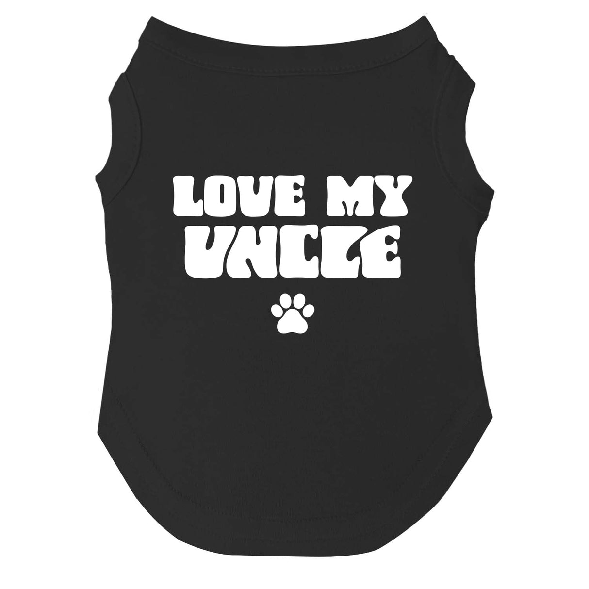 Love My Uncle Dog Tee Shirt | Sleeveless Breeds | Father's Day | Uncle Gift | Best Funcle & Brother | Valentine's Day |Black, Small 1348
