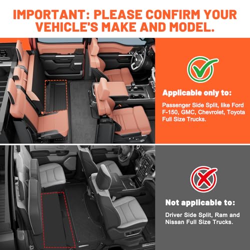Surfcabin Floor XL Dog Hammock for Truck, Waterproof Trucks Pet Seat Cover with Door Protection, Sturdy Back Seat Extender for Dogs Compatible with Full Size Crew Cab Trucks Like F150, GMC & More