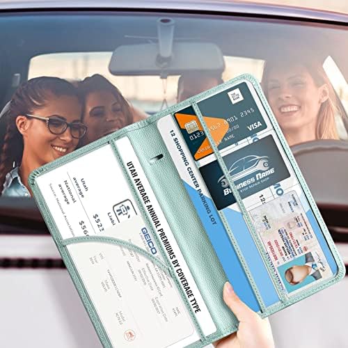 CoBak Car Registration and Insurance Holder - Vehicle Glove Box Car Organizer,Auto Truck Comparment Accessories Case with Magnetic Closure for Essential Document,Driver License,Cards
