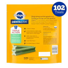 Load image into Gallery viewer, Pedigree Dentastix Small and Toy Breed Dog Treats, Fresh Flavor, 1.54 lb. Bag (102 Treats)