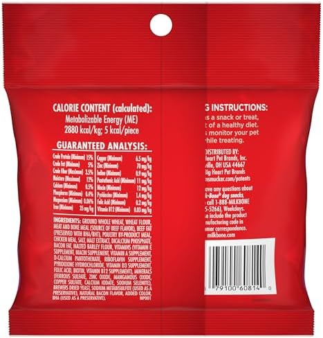 Milk-Bone Mini's Flavor Snacks Dog Treats, 2.5 Ounce (Pack of 20), Perfect for Walks, Travel Size, Party Favor