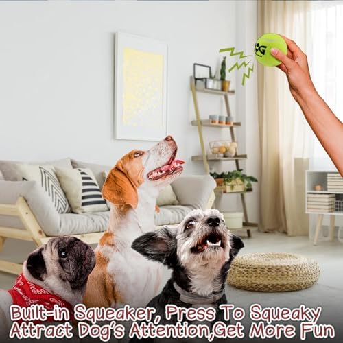 6PC Squeaky Dog Balls - Tennis Balls for Dogs,2.5''