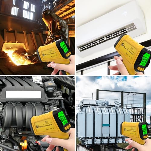 Surpeer Infrared Thermometer pyrometer Temperature Gun -58ยฐF to 1796ยฐF, 30:1 Distance Ratio, Laser IR Temp Gun for Cooking, Pizza Oven, Engine, Kilns, Forges, Industry, and Home Repair.