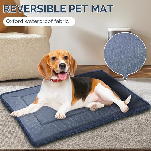 Dog Beds Crate Pad, Dog Bed Mat for Small/Medium/Large Dogs Sleeping, Soft, Durable, Washable & Anti-Slip Crate Pads, Reversible Dog Mat Bed Kennel Mat Cat Bed L(35”*23“*1.5”)