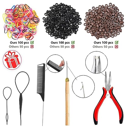 Hair Tinsel Kit (48 Inch,12 Colors, 3800 strands), Fairy Tinsel Hair Extensions with Tools - Glitter Hair Tinsel Heat Resistant Accessories for Girls Women Kids Christmas New Year Halloween Cosplay