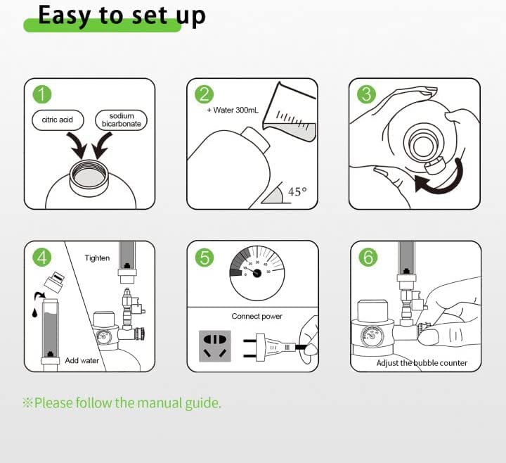 FZONE 5.5L Aquarium CO2 Generator System Carbon Dioxide Reactor Kit with Regulator and Needle Valve for 600-800g Raw Material