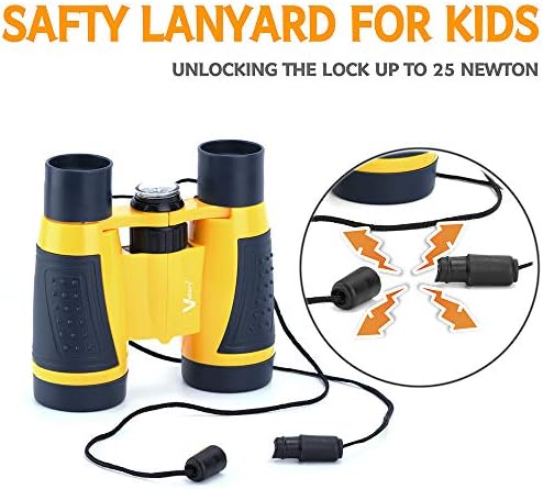 Compact Binoculars for Kids Bird Watching Hiking Camping Fishing Accessories Gear Essentials Best Toy Gifts for Boys Girls Children Toddler Waterproof 5X30 Optical Lens Including Compass