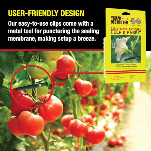 The Giant Destroyer Garlic Repellent Clips for Deer & Rabbit (24 Clips)