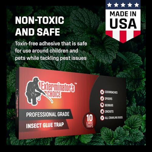 Exterminators Choice Large Red Sticky Traps - Insect Glue Trap - Mouse Trap - Ant Traps Indoor - Non-Toxic Insect Bait - Pest Control - Insect Trap - Cricket Trap - Lizard Trap - Pack of 200