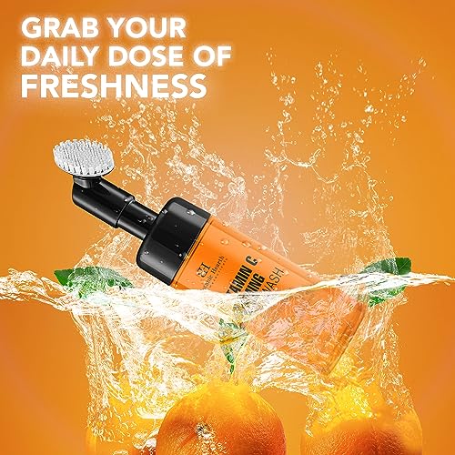 Botanic Hearth Vitamin C Foaming Face Wash with Papaya & Orange | Extracts Built-In Silicone Brush | For Cleansing & Glowing Skin | Paraben & Sulphate Free | Face Cleanser for Women & Men | 5.1 fl oz