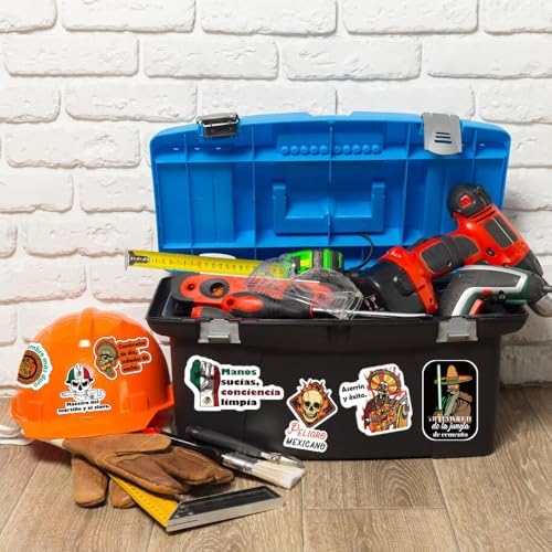 Mexican Hardhat Sticker Set - Funny Stickers Pack for Tools, Helmets, Water Bottles - Great for Men, Adults, Ironworkers, Linemen, Oilfield Workers, Electricians