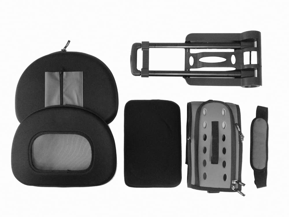 Pet Life ® 'Final Destination' Military-Grade Hardshell and Light 2-in-1 Wheeled or Carrying Travel Airline Cat and Dog Carrier Crate or Portable Pet Kennel