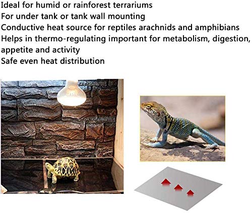 PeSandy Reptile Heating Pad with Temperature Adjustment, 110V Non-Adhesive Heat Mat for Reptiles Tortoise Snakes Lizard Gecko Hermit Crab Turtle Amphibians - 14W Terrarium Heat Pad