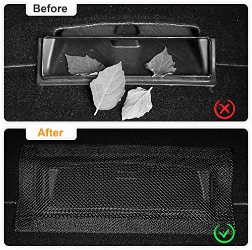 Backseat Air Vent Cover for Tesla Model 3 & Model Y, 2-Pack Rear Seat Air Condition Outlet Protector with Upgraded Mesh Cloth and Velcro, Car Air Vent Accessories for Tesla Model Y / 3