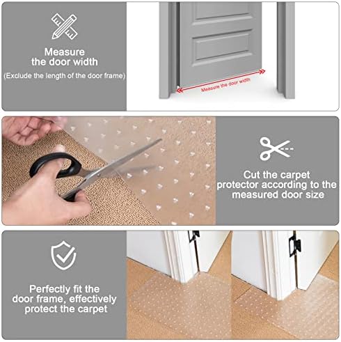 Uross Carpet Protector for Pets - Cat Carpet Protector for Doorway, Anti Scratch Under Door Cat Scratch Protector Mat, Easy to Cut Plastic Carpet Scratch Stopper, Cat Scratch Guard Carpet 3.6FT*3PCS