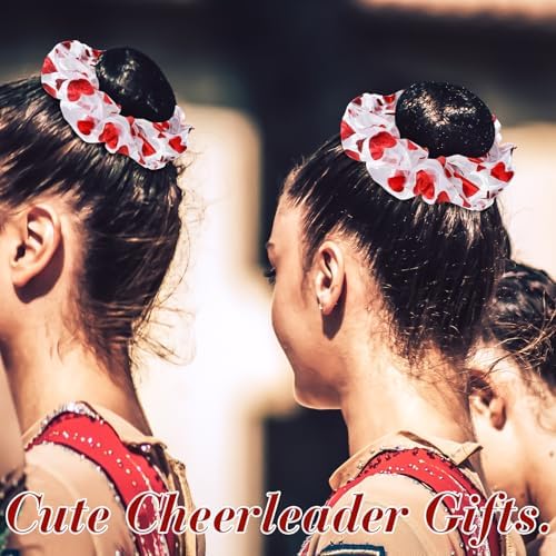 Lyrow 24 Sets Valentine's Day Scrunchies Ballerina Valentines Cards with Hair Accessories Red Gilding Headband Gymnastics Hair Ties Ballet Dancer Exchange Gifts for Girls Party Favors