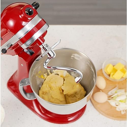 GVODE Stainless Steel Spiral Dough Hook for KitchenAid Stand Mixer, Bread Hook Attachment Fits 4.5-5 QT Mixing Bowl for Tilt-Head Stand Mixers, For KitchenAid Stand Mixer Accessories, Dishwasher Safe