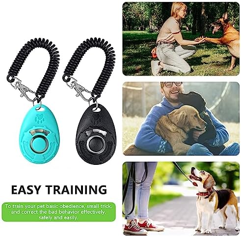 Dog Treat Pouch - 3 Ways to Wear Treat Pouches for Pet Training and 2 Pieces Clicker Taining for Dogs, Dog Training Treat Pouch Bag and Dog Clicker for Training with Waist Belt Shoulder Strap - Paws