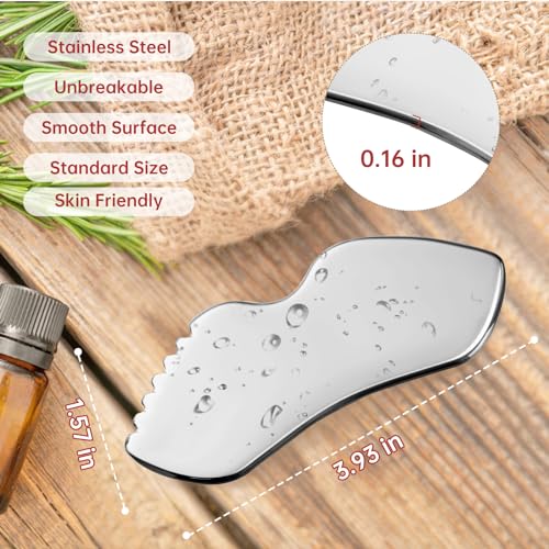 Stainless Steel Gua Sha Set Face Massager Metal Gua Sha Facial Tools Body Lymphatic Drainage Massager Guasha Sculpting Tool Skin Care Gifts for Women