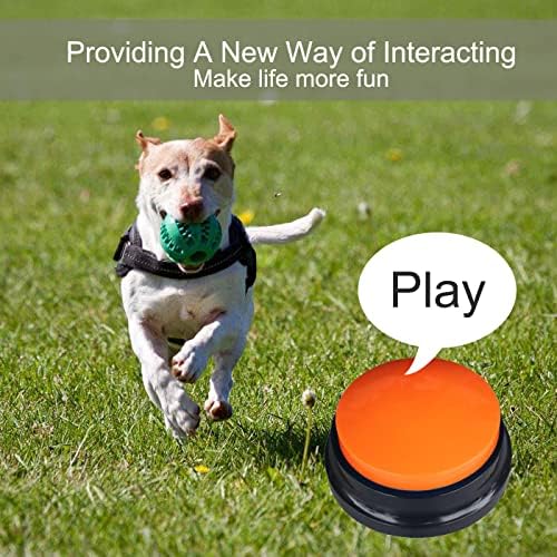 4 Color Voice Recording Button, Dog Buttons for Communication Pet Training Buzzer, 30 Second Record & Playback, Funny Gift for Study Office Home (Purple, Green, Yellow, Pink)