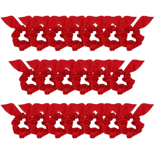 20 Pack Satin Hair Accessories for Women - Bow Scrunchies, Bunny Ear Hair Ties with Tails for Thick Hair and Girls