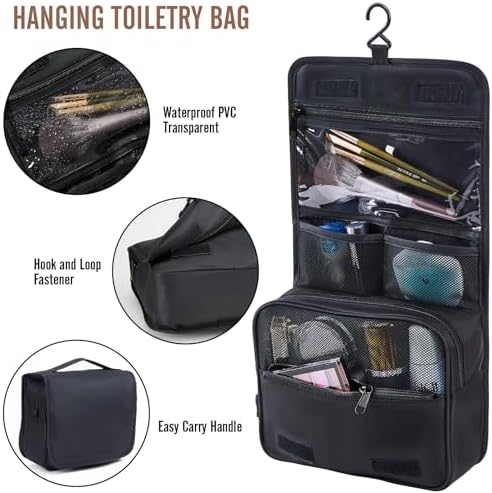Veken 8 Set Packing Cubes for Travel, Suitcase Essentials Organizer Bags Set for Luggage, Road Trip Travel Accessories in 4 Sizes (Extra Large, Large, Medium, Small), Black
