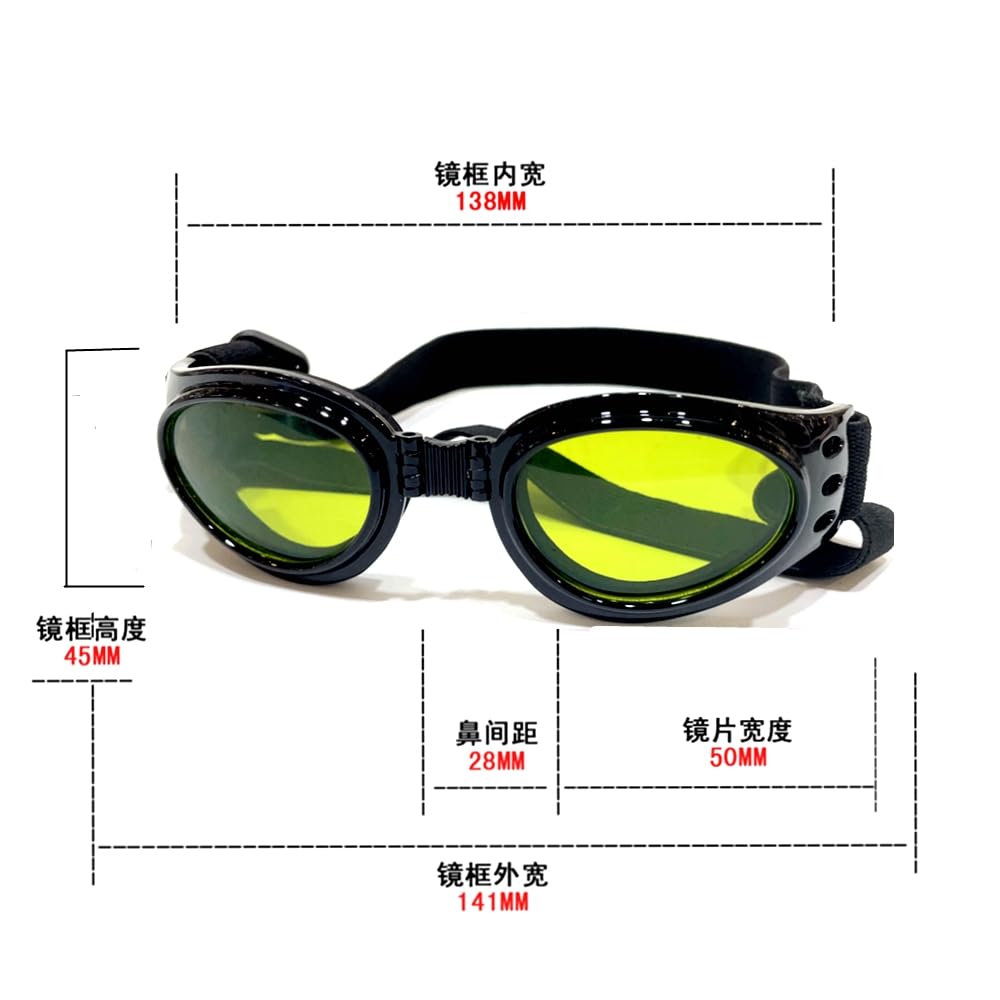 Foldable Pet Laser Safety Glasses Glare Protective Goggles 1064nm Dog Sunglasses UV400 Protection (Suitable for Pets 7.5kg-25kg)