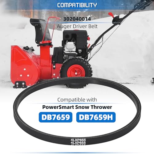 302040014 Snowblower Belt Auger Drive Belt Compatible with Powersmart Snow Blower DB7659 DB7659H Snow Thrower V Belt Snow Blower Replacement Parts