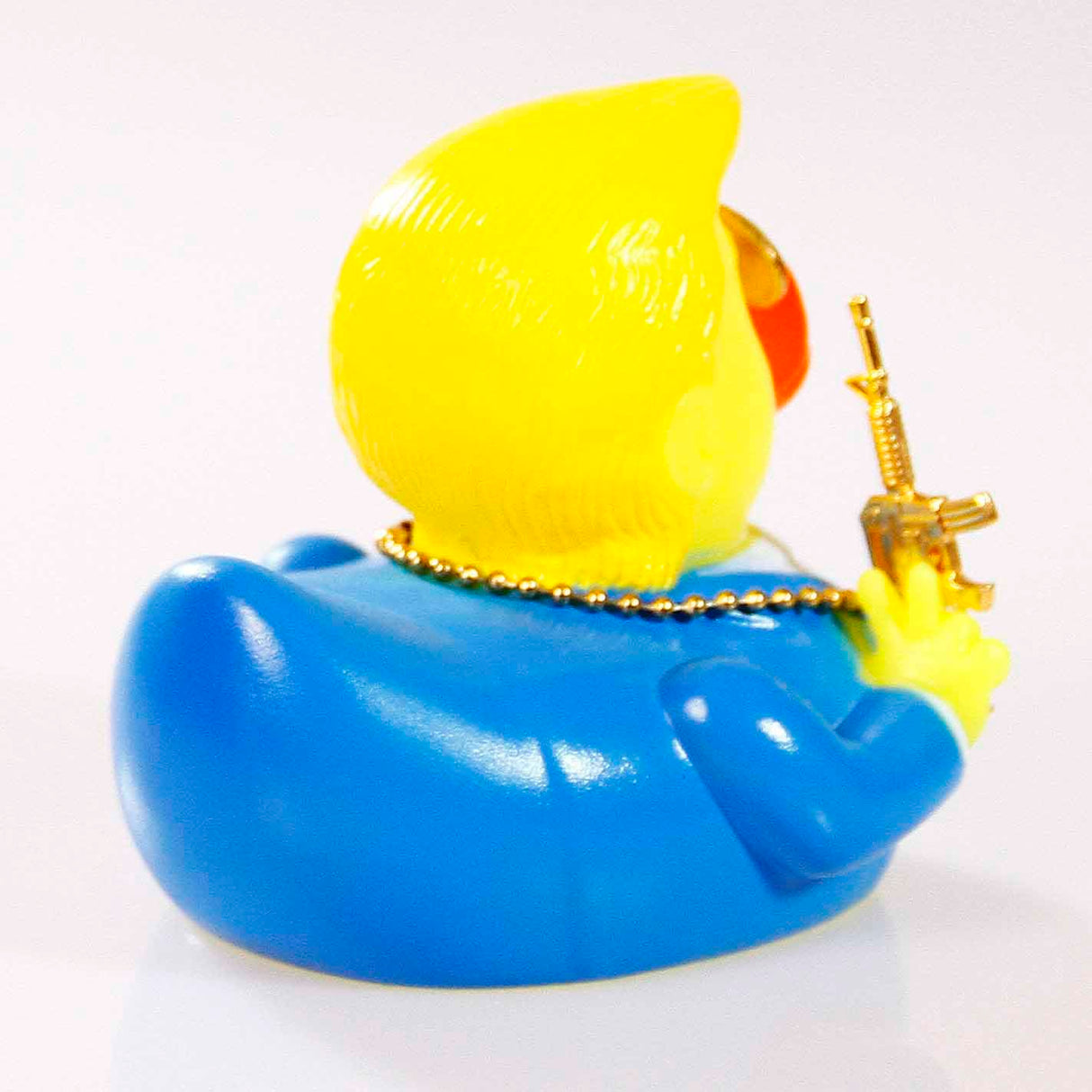 TAOHUAJIANG Rubber Ducks Trump Car Duck Dashboard Decoration Squeak Ducks Toys Car Ornaments Car Décor Accessories with Sunglasses,Defense Accessory and Gold-Plated Necklace (Style F)
