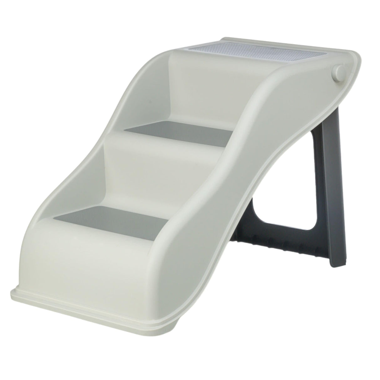 Trixie Lightweight Pet Stairs with Non-Slip Rubber Treads - 3 Step Stairs for Dogs and Cats to Reach Beds and Couches - Foldable and Easy to Store - Light Gray