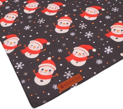 ADOGGYGO Christmas Dog Bandanas 2 Pack, Reversible Triangle Santa Snowman Dog Xmas Scarf, Adjustable Fit Christmas Bandanas Medium Large Dogs Pets (Large, Christmas)