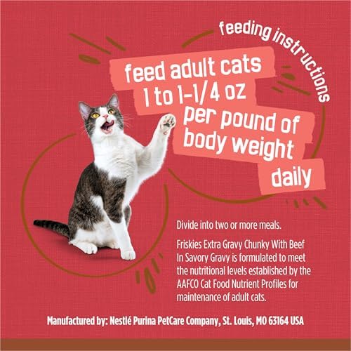 Purina Friskies Extra Gravy Wet Cat Food Chunky With Beef in Savory Gravy - (Pack of 24) 5.5 oz. Cans
