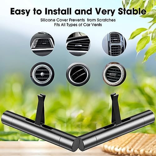 EORRZZY 2 Packs Custom Car Air Freshener Diffuser Vent Clips for Car Decoration Accessories with 12 Refill Sticks for Car, Office, Kitchen, Bathroom, Pet Houses