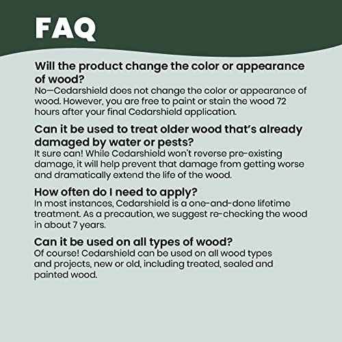 Cedarcide Cedarshield (1 Gallon) | Non-Toxic Wood Treatment and Stabilizer | Protects Wood from Moisture and Decay