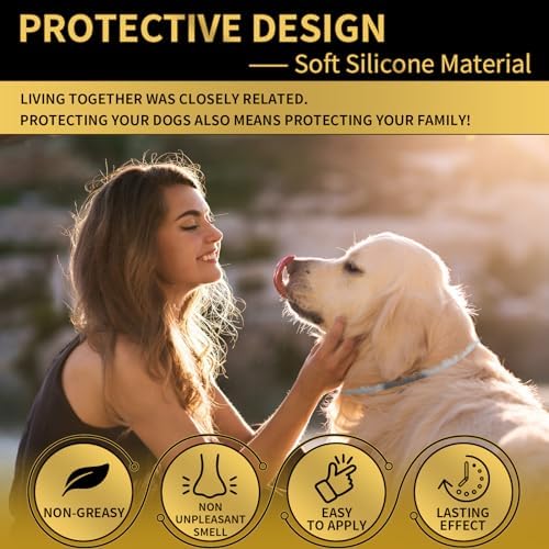 4 Pack Flea Collar for Dogs, 32 Months Flea and Tick Prevention for Dogs, Waterproof Dog Flea Collar, Dog Flea and Tick Treatment, Adjustable Flea and Tick Collar for Dogs Puppy-Black&Gray