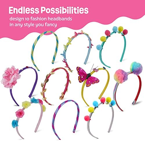 Headband Making Kit for Girls - Make Your Own Fashion Headbands for Kids - DIY Hair Accessories Set - Arts & Crafts Easter Gift for Ages 5-12 Year Old Girl - Little Children's Art & Craft Gifts