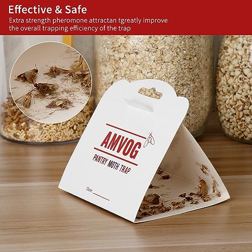 AMVOG Pantry Moth Glue Trap, Non-Toxic and Harmless, Easily Ensures Food Safety โ Suitable for Home, Business, and Agricultural Settings, 32 Traps