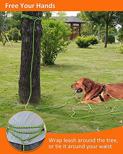 100FT Extra Long Dog Leash for Dog Training, Reflective Threads Check Cord Dog Leash, Heavy Duty Dog Lead for Large Medium Small Dogs Outside Walking, Playing, Camping, or Yard